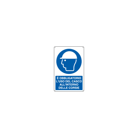 Cartello obbligo e'obbligo l'uso del casco EN ISO 7010
