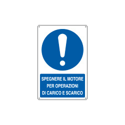 Cartello obbligo spegnere il motore EN ISO 7010
