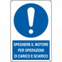 Cartello obbligo spegnere il motore EN ISO 7010