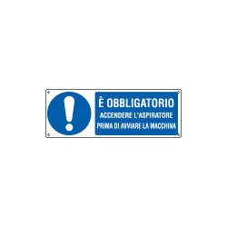 Cartello obbligo accendere l'aspiratore EN ISO 7010