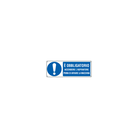 Cartello obbligo accendere l'aspiratore EN ISO 7010