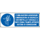 Cartello obbligo assicurare l'imbracatura con bretella e. . . EN ISO 7010