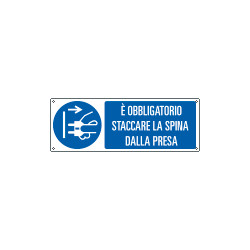 Cartello staccare la spina da presa EN ISO 7010