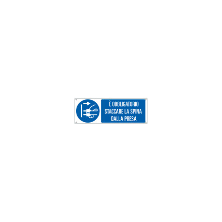 Cartello staccare la spina da presa EN ISO 7010