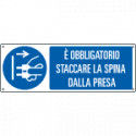 Cartello staccare la spina da presa EN ISO 7010