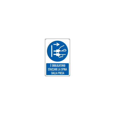 Cartello staccare la spina da presa EN ISO 7010