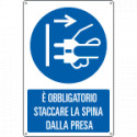 Cartello staccare la spina da presa EN ISO 7010
