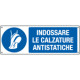 Cartello indossare le calzature antistatiche EN ISO 7010