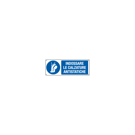 Cartello indossare le calzature antistatiche EN ISO 7010