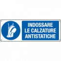 Cartello indossare le calzature antistatiche EN ISO 7010