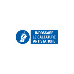 Etichetta autoadesiva indossare le calzature antistatiche EN ISO 7010