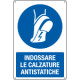 Cartello indossare le calzature antistatiche EN ISO 7010
