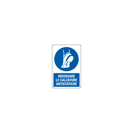 Cartello indossare le calzature antistatiche EN ISO 7010