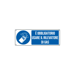 Cartello obbligo usare il rilevatore di gas EN ISO 7010 M048
