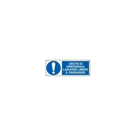 Cartello obbligo uscita emergenza lasciare libero passag. . EN ISO 7010