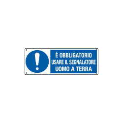 Cartello obbligo segnalatore uomo a terra EN ISO 7010