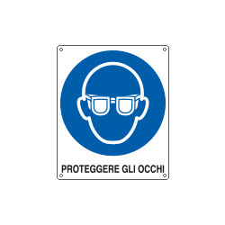 Cartello obbligo proteggere gli occhi EN ISO 7010