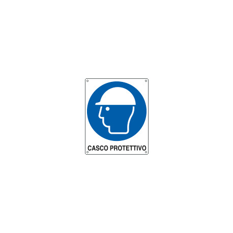 Cartello obbligo casco protettivo EN ISO 7010