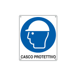 Cartello obbligo casco protettivo EN ISO 7010