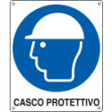 Cartello obbligo casco protettivo EN ISO 7010