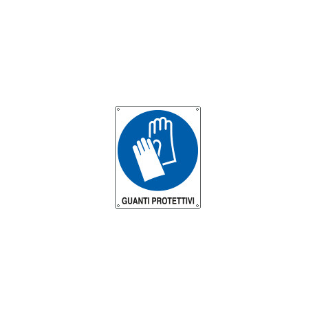 Cartello obbligo guanti protettivi EN ISO 7010