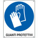 Cartello obbligo guanti protettivi EN ISO 7010