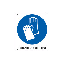 Cartello obbligo guanti protettivi EN ISO 7010