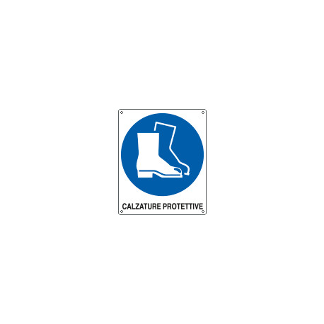 Cartello obbligo calzature protettive EN ISO 7010