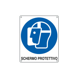 Cartello obbligo schermo protettivo EN ISO 7010