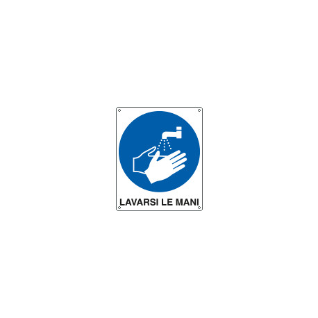 Cartello obbligo lavarsi le mani EN ISO 7010