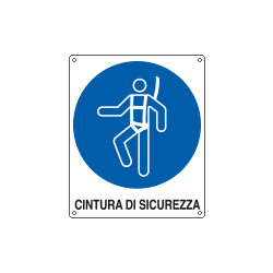 Cartello obbligo cintura di sicurezza EN ISO 7010