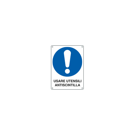 Cartello obbligo usare utensili antiscintilla EN ISO 7010