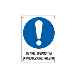Cartello obbligo usare dispositivi di protezione EN ISO 7010