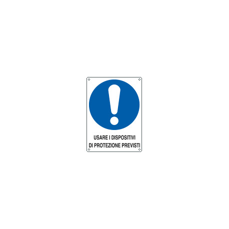 Cartello obbligo usare dispositivi di protezione EN ISO 7010