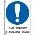Cartello obbligo usare dispositivi di protezione EN ISO 7010