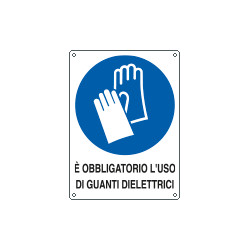 Cartello obbligo guanti dielettrici EN ISO 7010