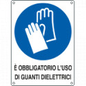 Cartello obbligo guanti dielettrici EN ISO 7010