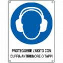 Cartello obbliigo proteggere udito con. . . EN ISO 7010