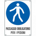 Cartello obbligo passaggio per pedoni EN ISO 7010