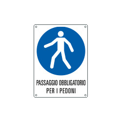 Etichetta adesiva obbligo passaggio per pedoni EN ISO 7010
