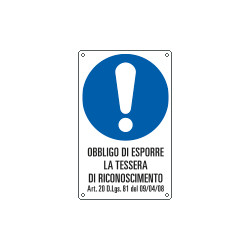 Cartello obbligo esporre tessera di riconoscimento EN ISO 7010
