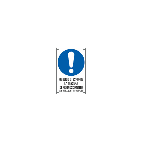 Cartello obbligo esporre tessera di riconoscimento EN ISO 7010