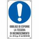 Cartello obbligo esporre tessera di riconoscimento EN ISO 7010