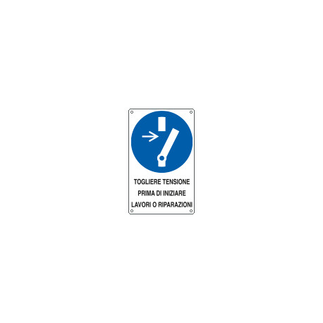 Cartello obbligo togliere tensione prima di iniziare EN ISO 7010