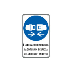 Cartello obbligo indossare la cintura di sicurezza EN ISO 7010
