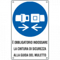 Cartello obbligo indossare la cintura di sicurezza EN ISO 7010