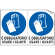 Etichetta autoadesiva obbligo usare guanti protettivi EN ISO 7010