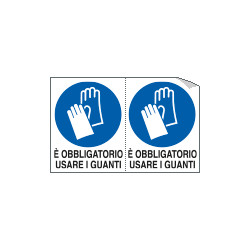 Etichetta autoadesiva obbligo usare guanti protettivi EN ISO 7010