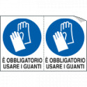 Etichetta autoadesiva obbligo usare guanti protettivi EN ISO 7010