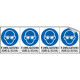 Foglio n. 4 etichette adesive obbligo usare occhiali EN ISO 7010